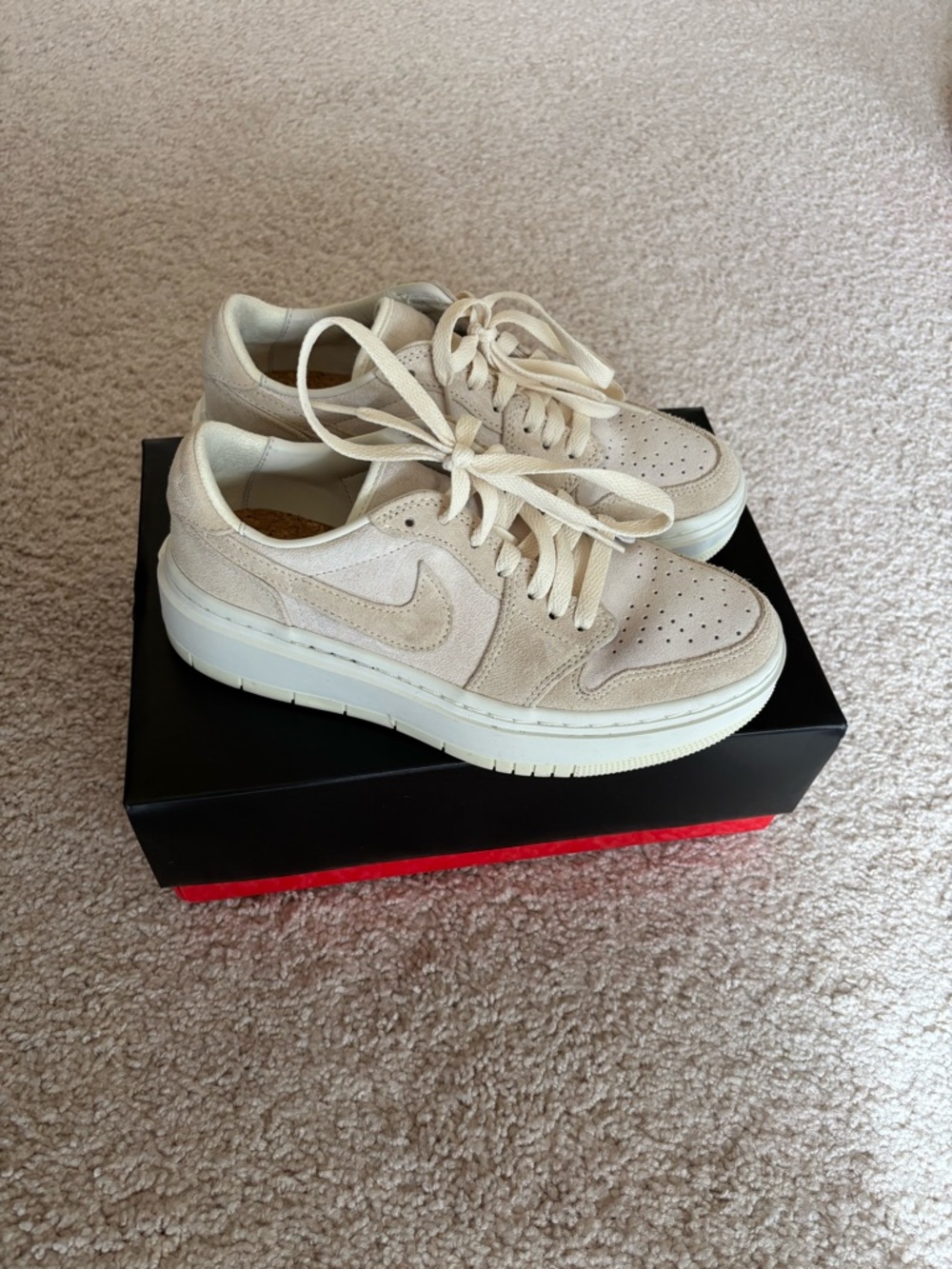 Nike Air Jordan 1 Elevate Low-Top coconut Suede Sneakers 7 with box